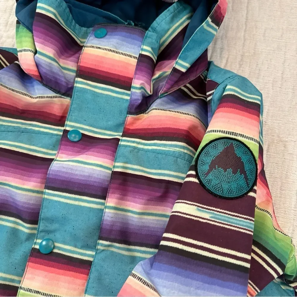 Burton Elstar Dry Ride Girl’s Medium Color Block Ski Snowboard Jacket Rainbow